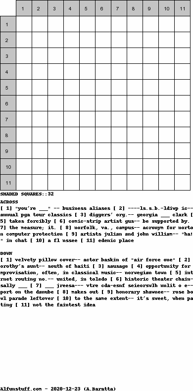 Diagramless Crosswords - puzzle 2