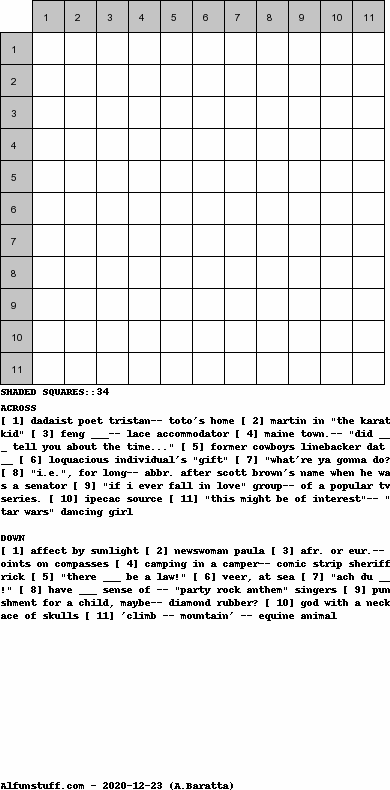 Diagramless Crosswords - puzzle 3
