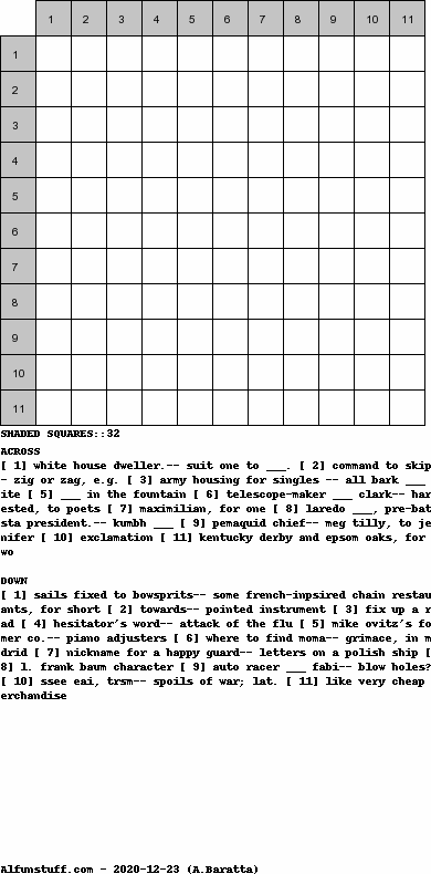 Diagramless Crosswords - puzzle 4