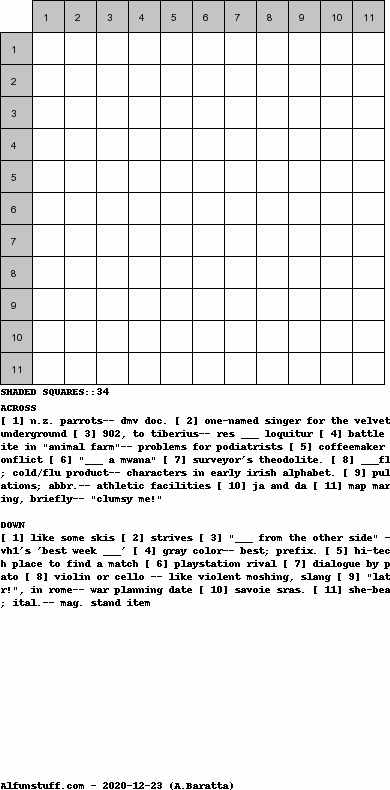 Diagramless Crosswords - puzzle 6