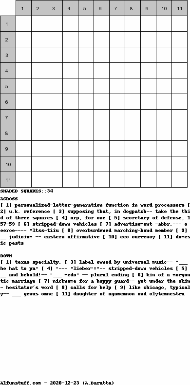 Diagramless Crosswords - puzzle 7