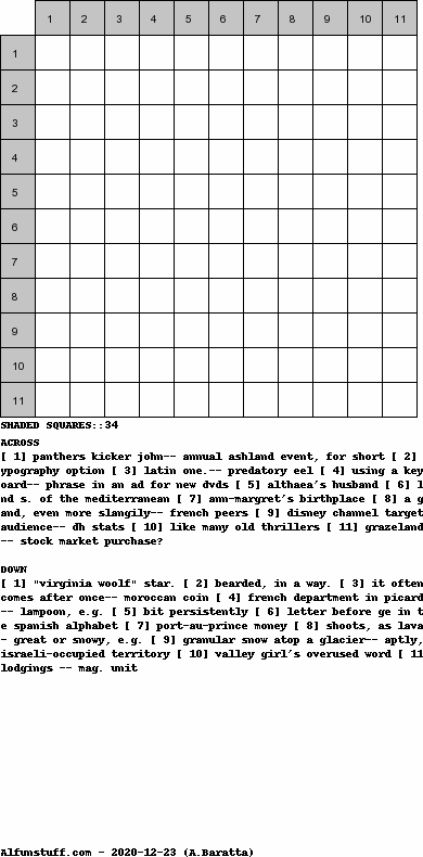Diagramless Crosswords - puzzle 8