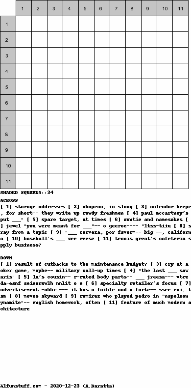 Diagramless Crosswords - puzzle 10