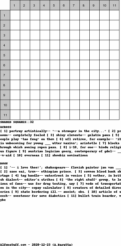 Diagramless Crosswords - puzzle 12