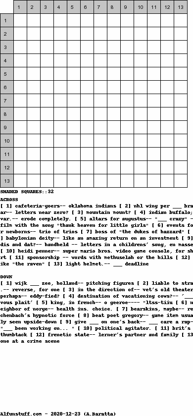 Diagramless Crosswords - puzzle 7