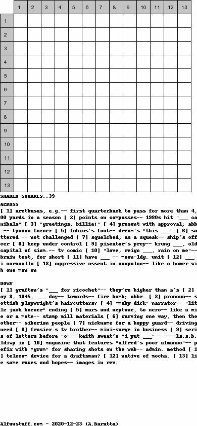 Diagramless Crosswords - puzzle 11