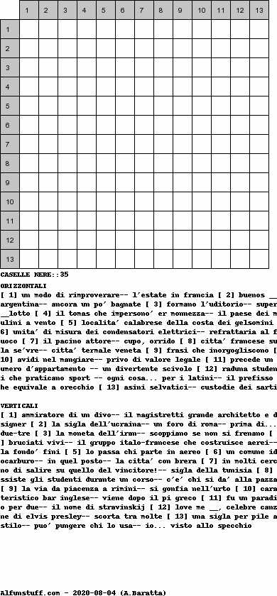 Cruciverba senza schema schema 2