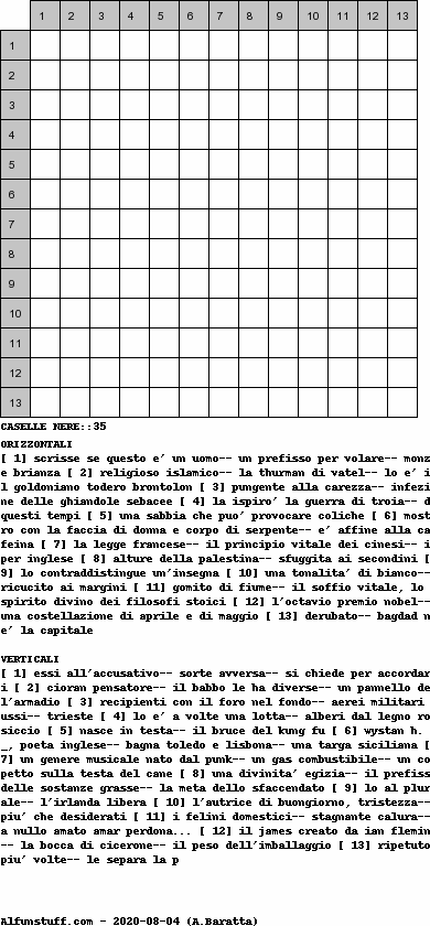 Cruciverba senza schema schema 5