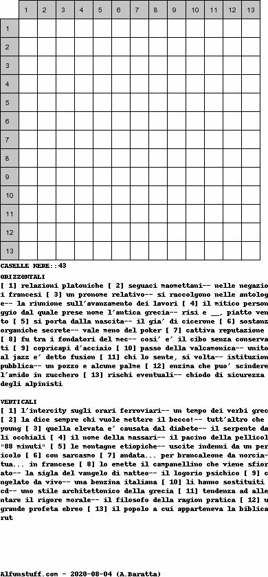 Cruciverba senza schema schema 23