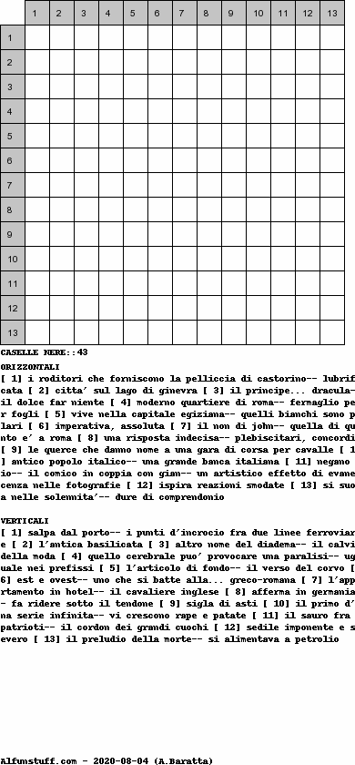 Cruciverba senza schema schema 27