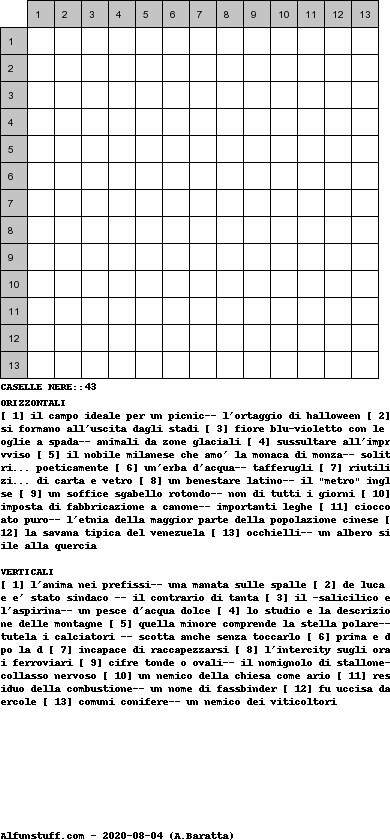 Cruciverba senza schema schema 32