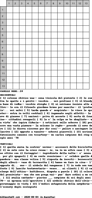 Cruciverba senza schema schema 34
