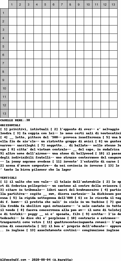 Cruciverba senza schema schema 35