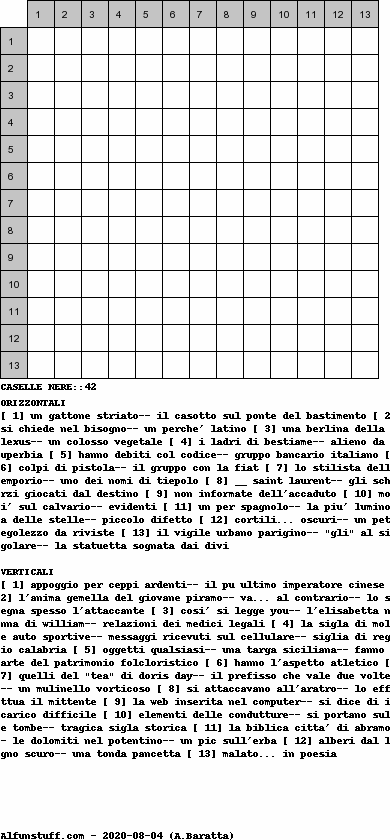 Cruciverba senza schema schema 38