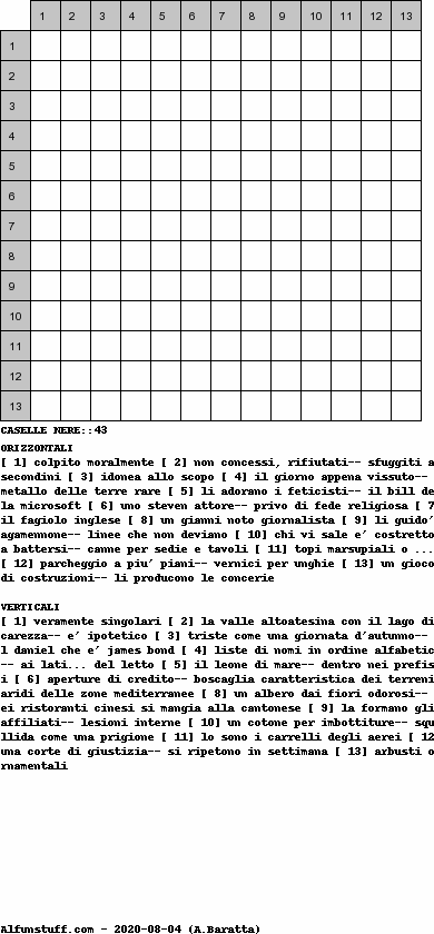 Cruciverba senza schema schema 41