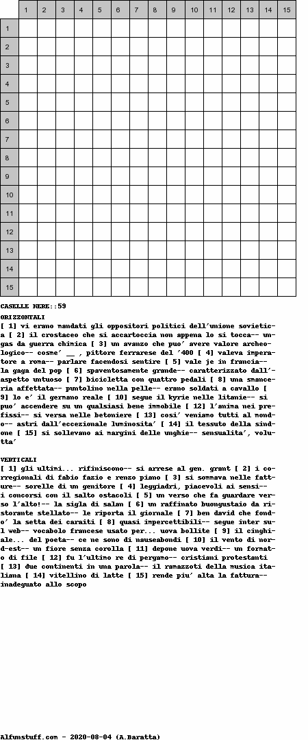 Cruciverba senza schema schema 2
