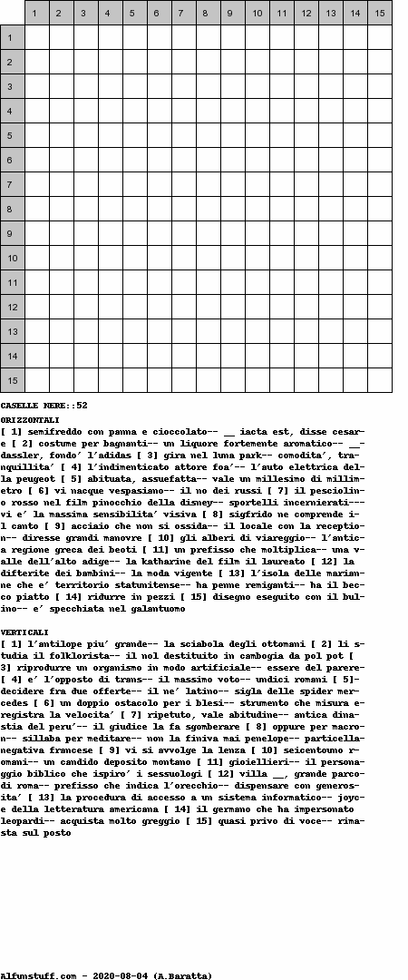 Cruciverba senza schema schema 3
