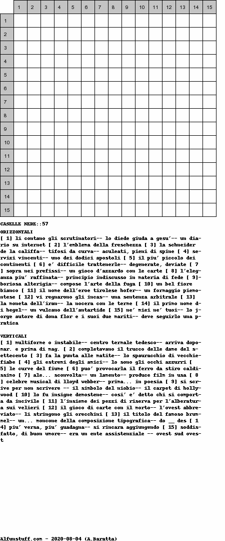 Cruciverba senza schema schema 4