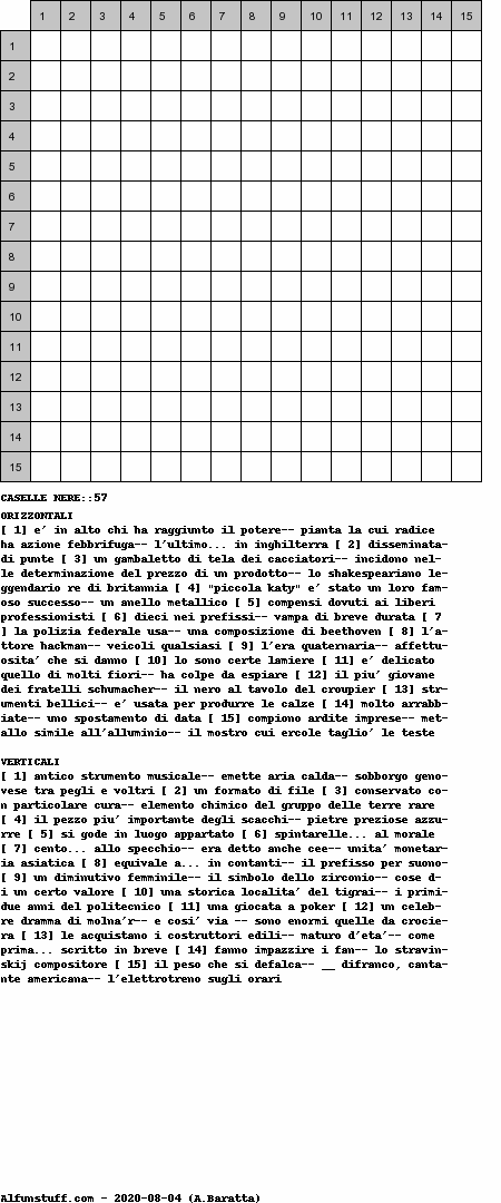 Cruciverba senza schema schema 7