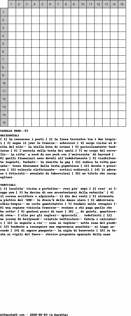 Cruciverba senza schema schema 9