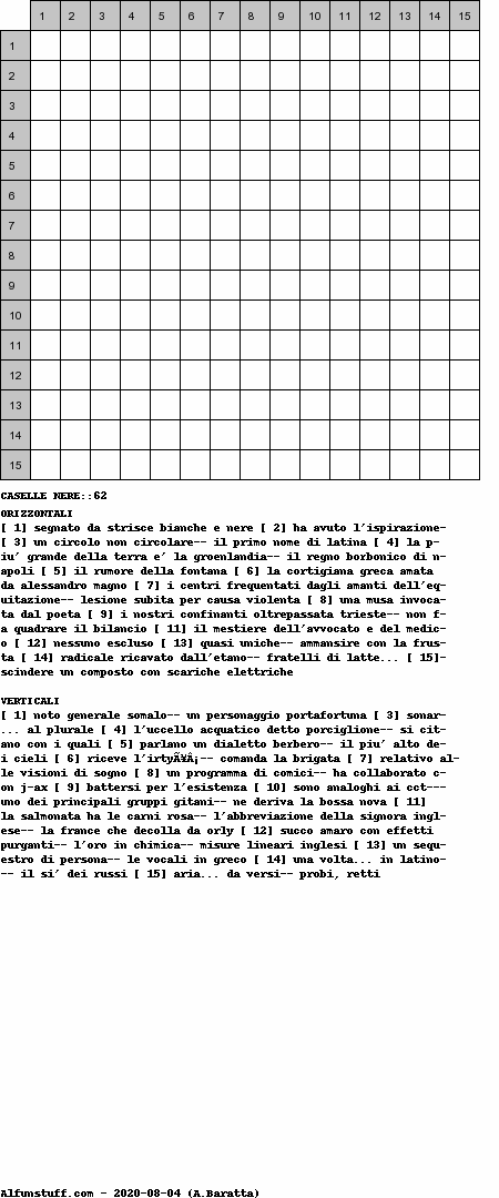 Cruciverba senza schema schema 13
