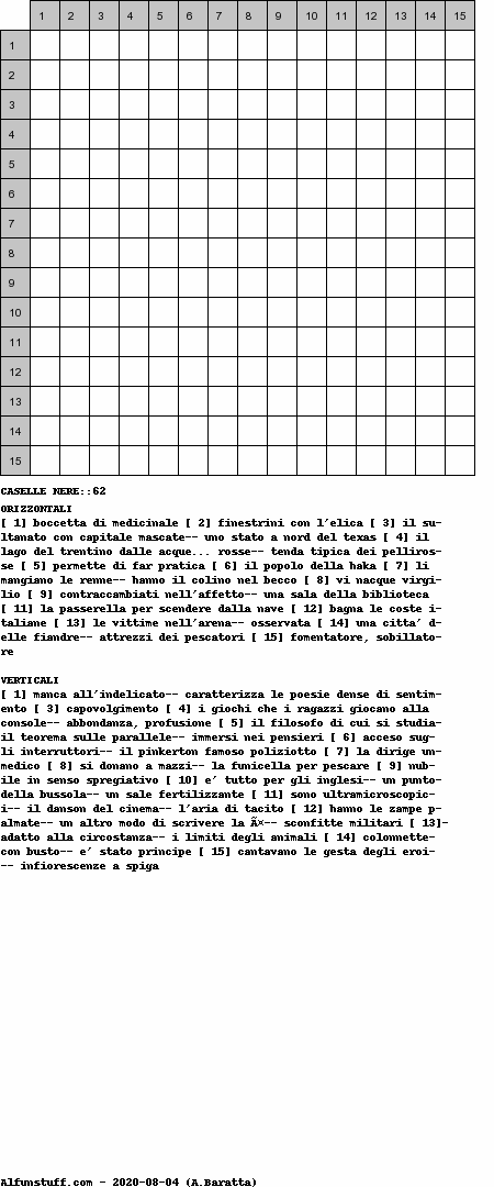 Cruciverba senza schema schema 17