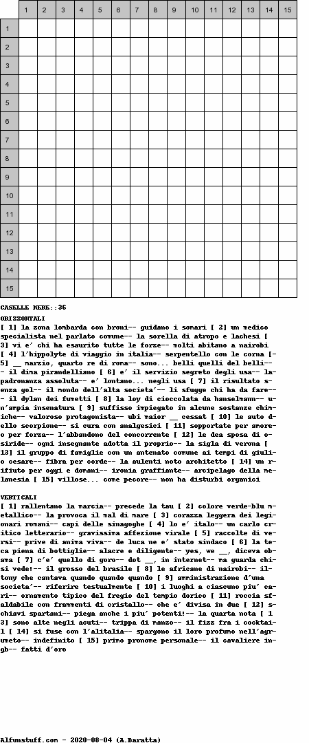 Cruciverba senza schema schema 18