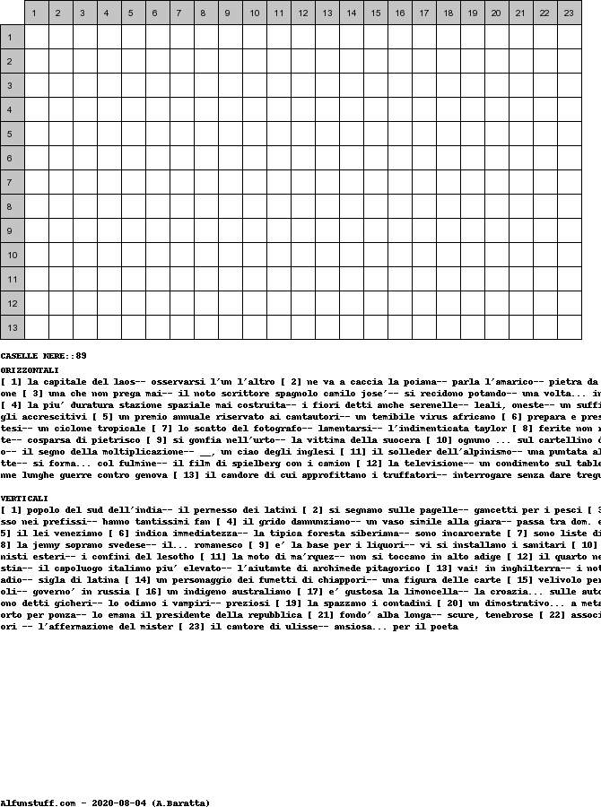 Cruciverba senza schema, schema 2